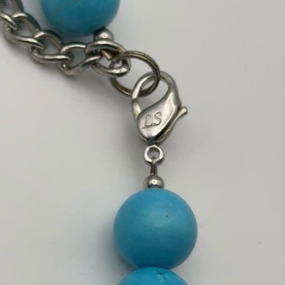 Lee Sands Blue Dyed Howlite Necklace Bracelet & Earring Set - Picture 4 of 7